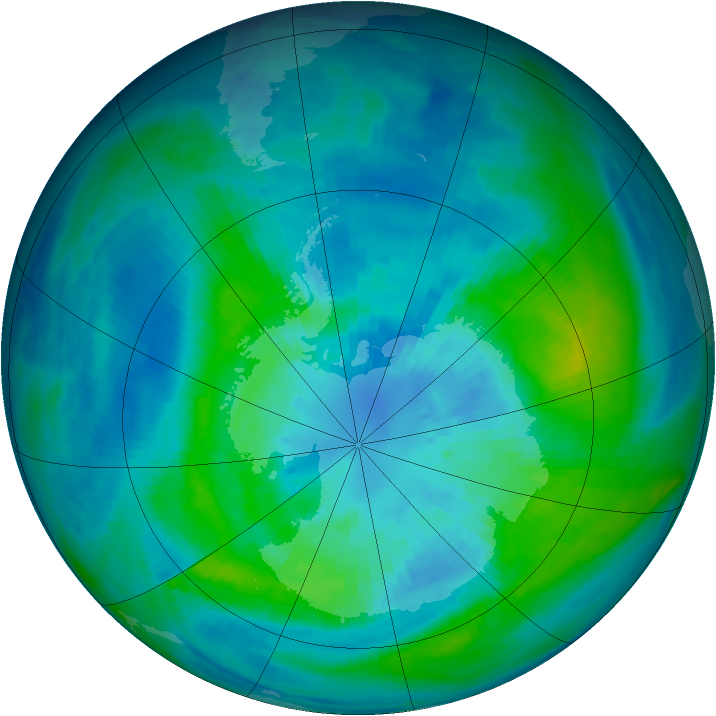 Antarctic ozone map for 26 March 1987